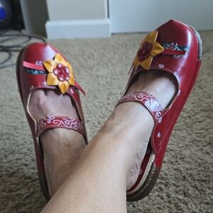 Red Floral Women's Shoes